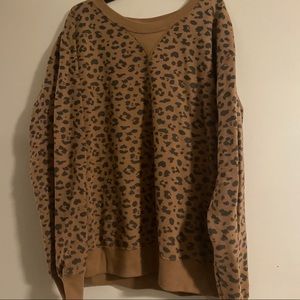 Abercrombie & Fitch Brown Leopard Print Sweatshirt